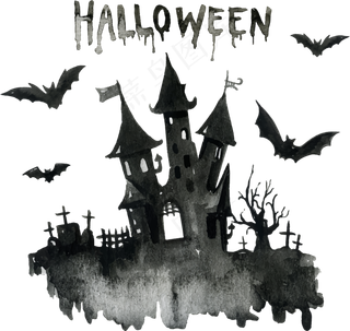 万圣节节日卡通素材城堡