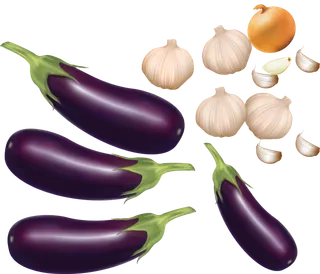 免抠蔬菜紫色茄子大蒜素材