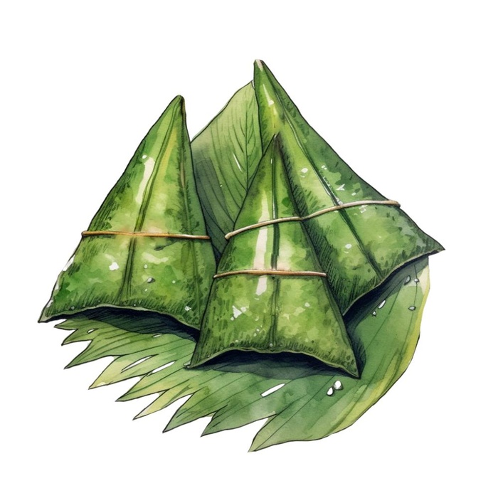 粽子绿叶免抠(1024x1024)
