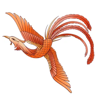 手绘山海经上古神兽夫诸凤凰麒麟青龙白虎朱雀玄武插画PSD素材