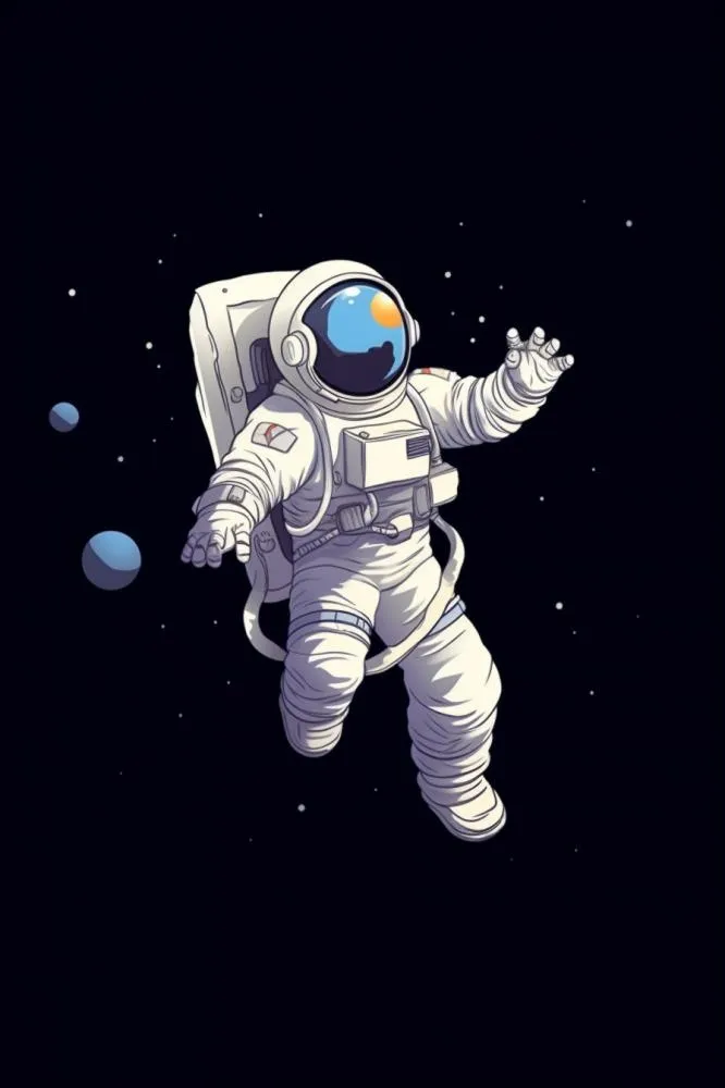 航天宇航员星空黑色背景(896x1344)