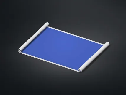 侧面平铺展开的画卷 卷纸 奥运会卷轴 藏宝图 样机