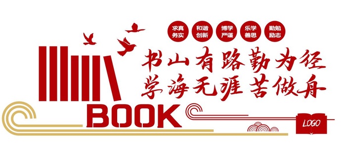 矢量读书校园文化墙