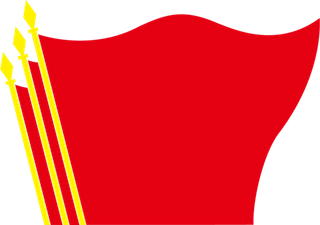 红色红旗黄杆子随风飘扬免扣