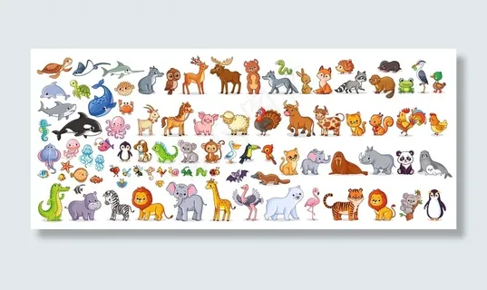 卡通各种动物大集合汇总图片