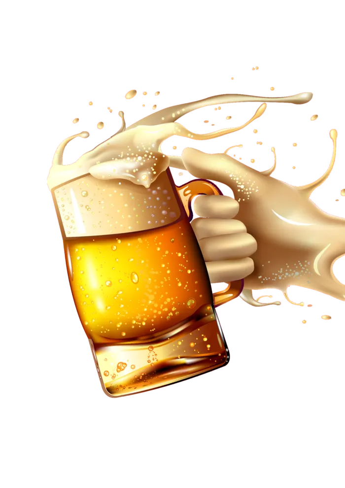 手绘啤酒效果元素