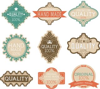 免抠复古质保标签