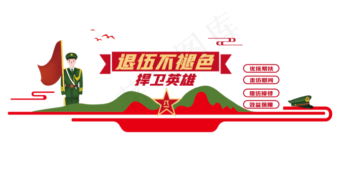 退伍军人内容文化墙设计