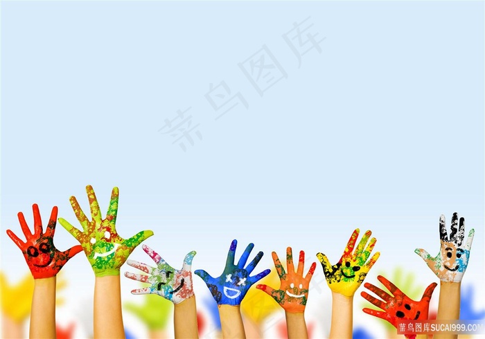 五彩缤纷的手掌图片