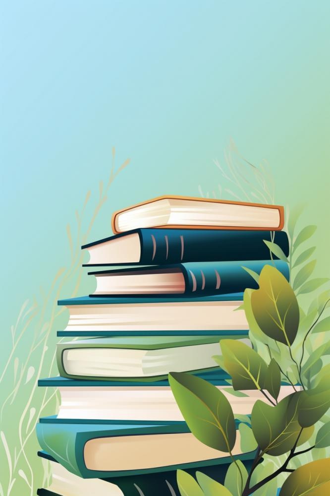 黄绿色清新渐变书籍背景