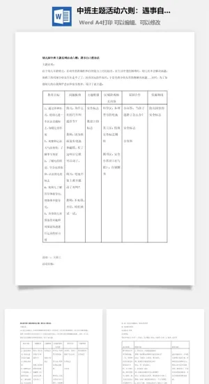 中班主题活动六则：遇事自己想办法