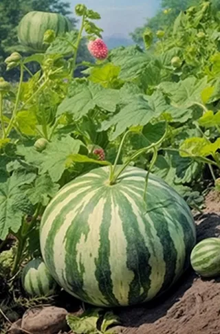 西瓜地藤蔓背景