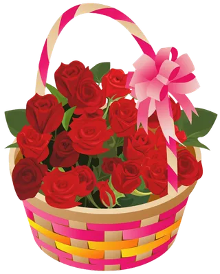 卡通简笔情人节花篮