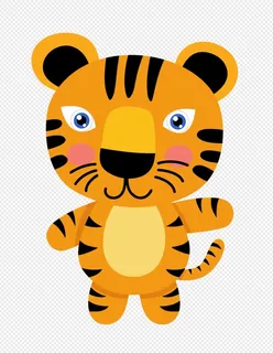 红黄色卡通开心老虎