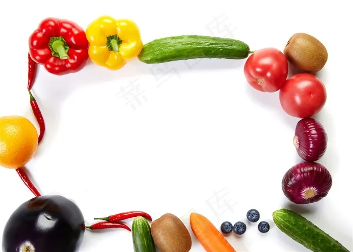 白底清新果蔬平铺