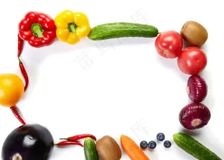 白底清新果蔬平铺