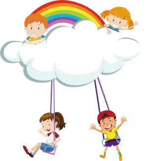 白云 秋千 卡通