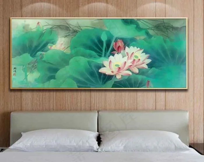 新中式国画荷花