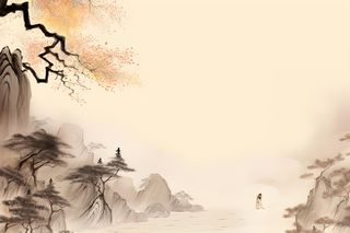 大气山水水墨意境背景