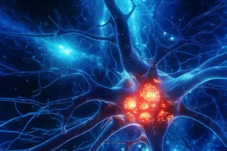 科技感人体器官线条深蓝色神经元