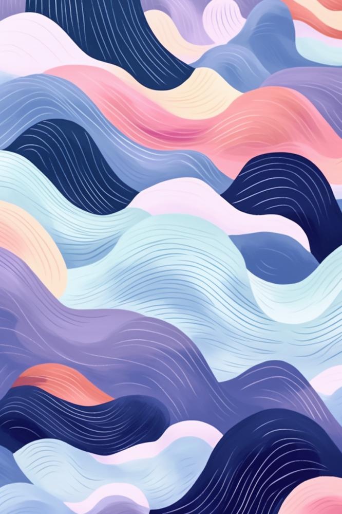 童趣创意意象儿童绘画波浪背景(896x1344)
