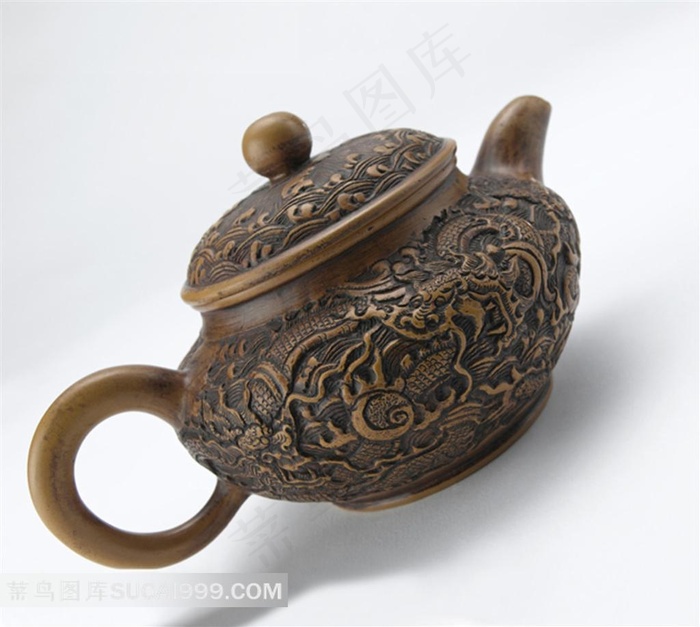 中国精美龙纹茶壶