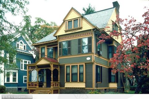 国外欧式建筑风格-金色房屋