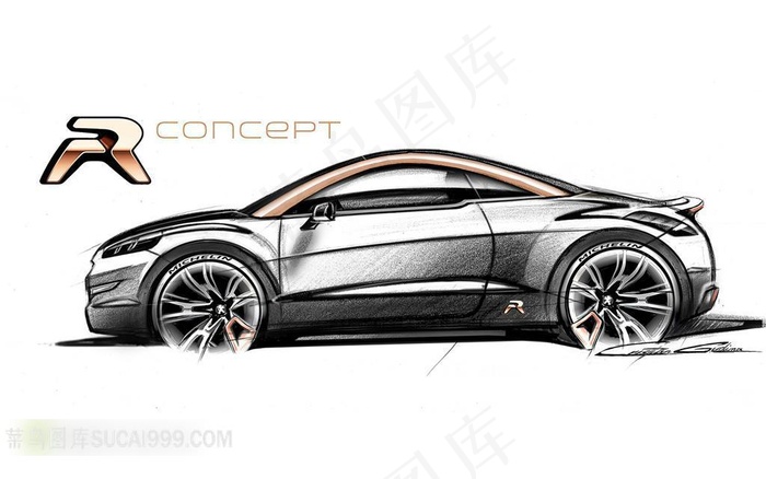 手绘精美2014款标志 Peugeot RCZ R汽车