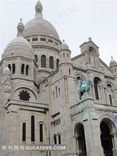 欧洲著名建筑法国巴黎圣心教堂景观图片