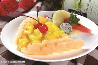 芒果哈密瓜水果沙拉