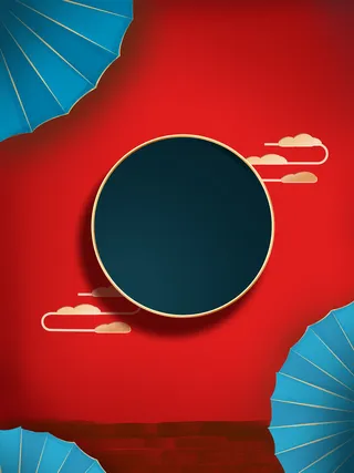 中式古典国潮来袭海报展板宣传背景图PSD设计PS模板素材