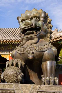 石狮铜狮造型故宫摄影图片