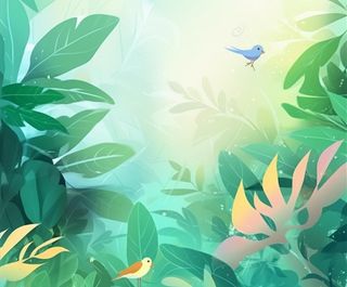 清新叶子夏季清爽背景