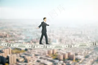 登台阶的商务人士素材高清图片