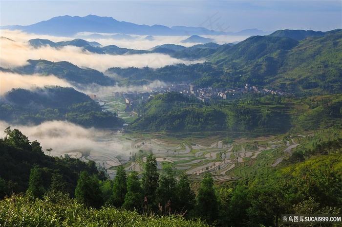 山林村庄风景图片