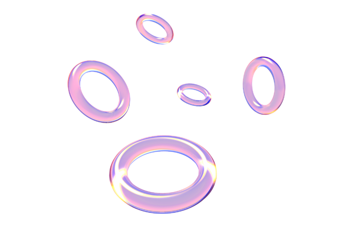 创意C4D酸性透明玻璃抽象圆环免抠