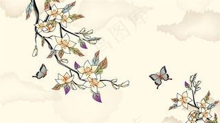 在花枝间翩飞的蝴蝶