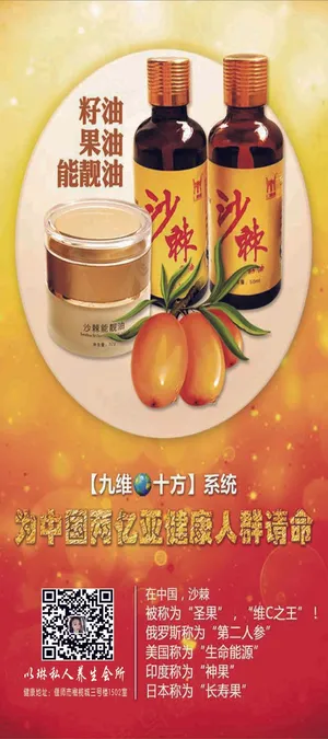 美味沙棘酱产品展销会海报展架图片