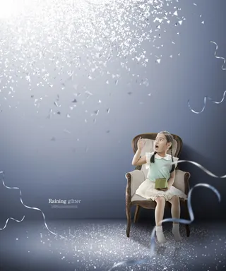 梦幻光晕水泡儿童相册摄影素材