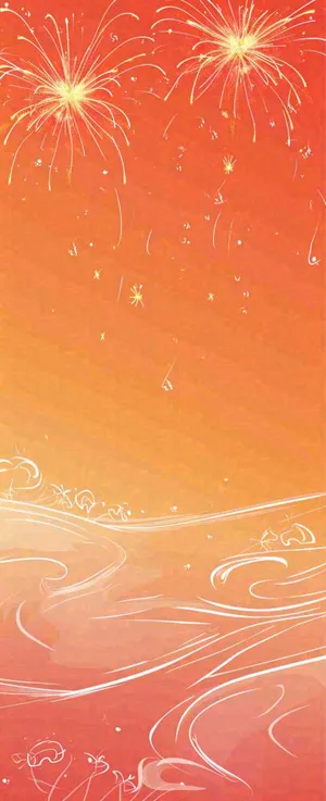 喜庆红色渐变烟花，春节新年元旦元宵除夕节日