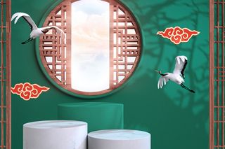 中国风古典背景红色喜庆新年主图背景