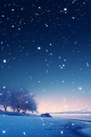 简约粉蓝创意冬天背景