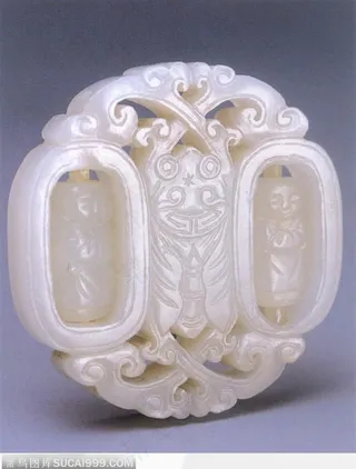 中华传统-镂空的知了玉器