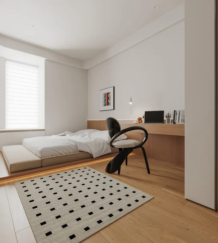 带地毯的简约卧室