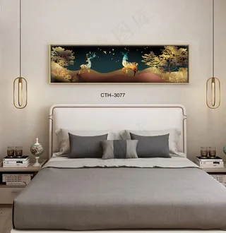 轻奢晶瓷装饰画客厅沙发背景墙卧室床头挂画酒店样板间房间模型现代抽象风