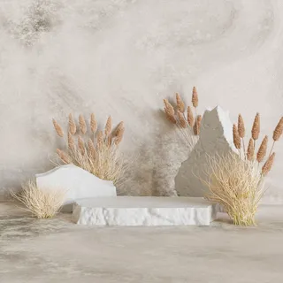 小清新c4d场景电商展台合层背景