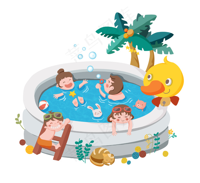 游泳的小孩子