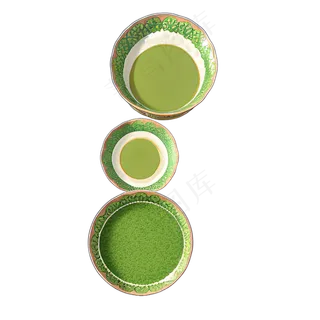绿色手绘PNG手绘绿色碟子