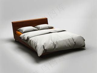 卧室床上用品被单床单枕头展示样机模板