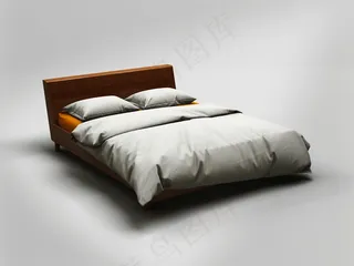 卧室床上用品被单床单枕头展示样机模板